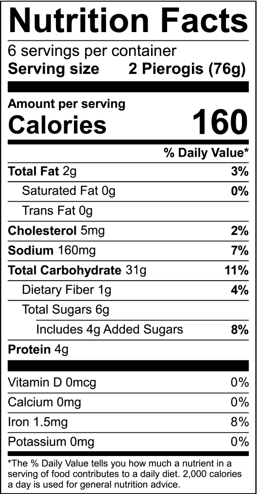 Option 6 Nutritional Facts